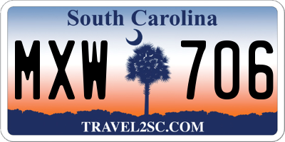 SC license plate MXW706