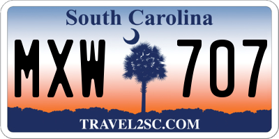 SC license plate MXW707