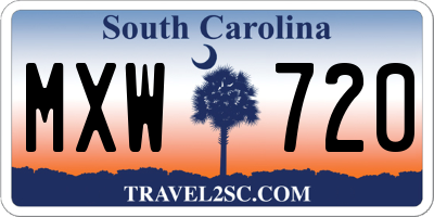 SC license plate MXW720