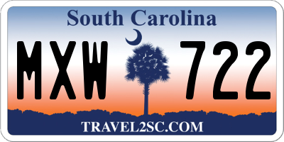 SC license plate MXW722