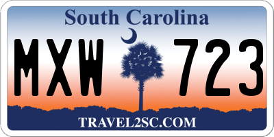 SC license plate MXW723