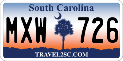 SC license plate MXW726