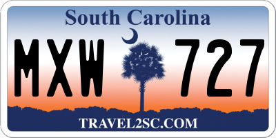 SC license plate MXW727