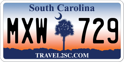 SC license plate MXW729