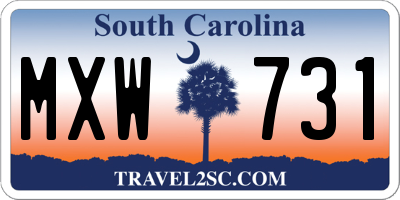 SC license plate MXW731