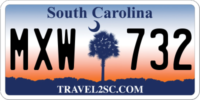 SC license plate MXW732