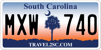 SC license plate MXW740