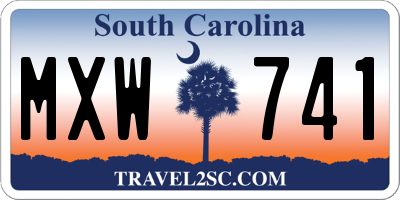 SC license plate MXW741