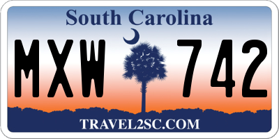 SC license plate MXW742