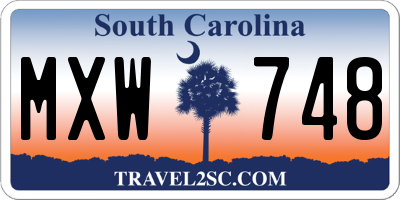 SC license plate MXW748