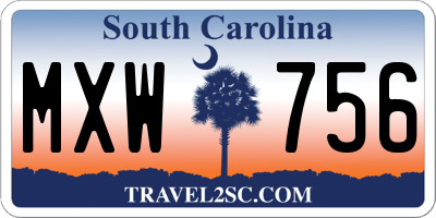 SC license plate MXW756