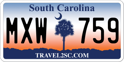 SC license plate MXW759