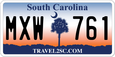 SC license plate MXW761