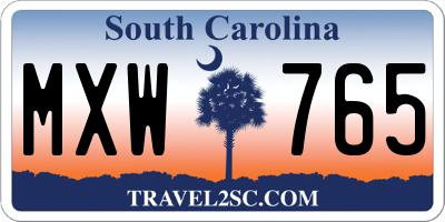 SC license plate MXW765