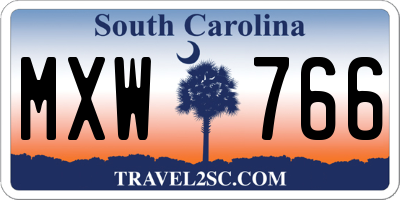 SC license plate MXW766