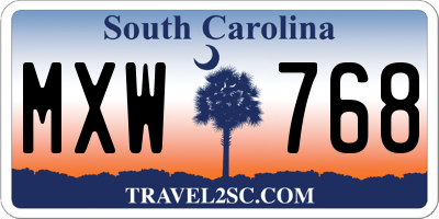 SC license plate MXW768