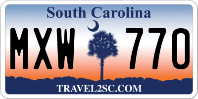 SC license plate MXW770