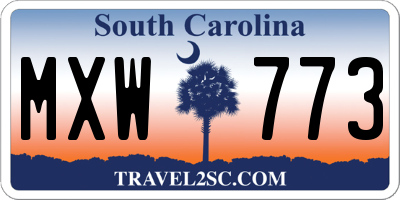 SC license plate MXW773