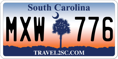 SC license plate MXW776