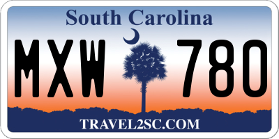 SC license plate MXW780