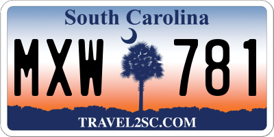 SC license plate MXW781