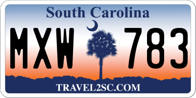 SC license plate MXW783