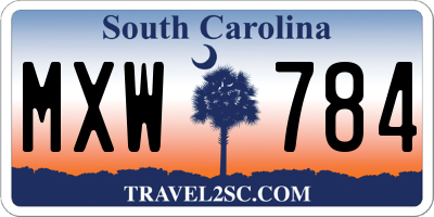 SC license plate MXW784