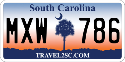 SC license plate MXW786