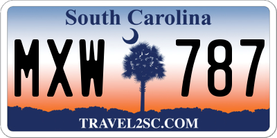 SC license plate MXW787