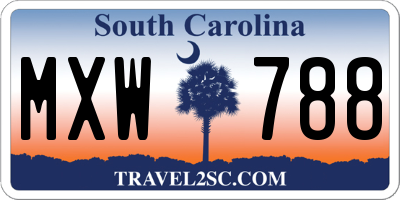 SC license plate MXW788