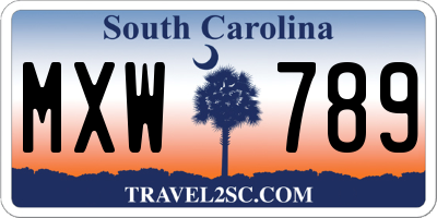 SC license plate MXW789