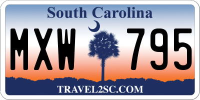 SC license plate MXW795