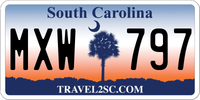 SC license plate MXW797