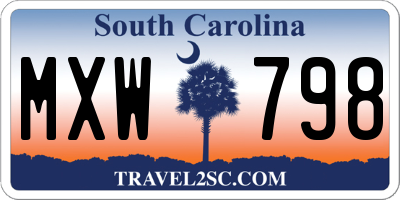 SC license plate MXW798