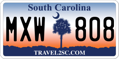 SC license plate MXW808