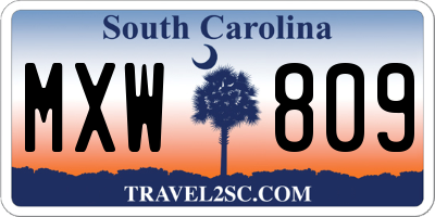 SC license plate MXW809