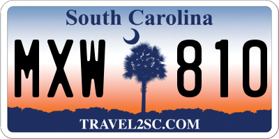 SC license plate MXW810