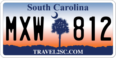 SC license plate MXW812