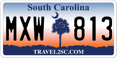 SC license plate MXW813
