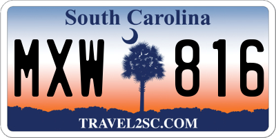 SC license plate MXW816