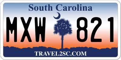 SC license plate MXW821
