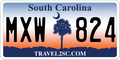 SC license plate MXW824