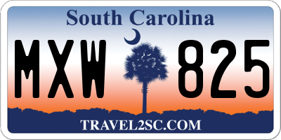 SC license plate MXW825