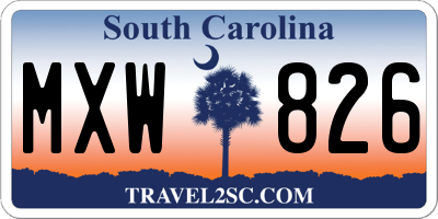SC license plate MXW826