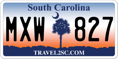 SC license plate MXW827