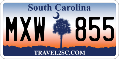 SC license plate MXW855