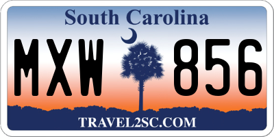 SC license plate MXW856