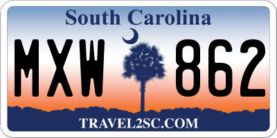 SC license plate MXW862