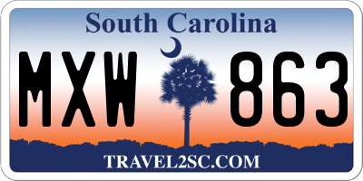 SC license plate MXW863