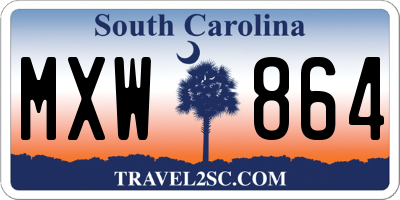 SC license plate MXW864